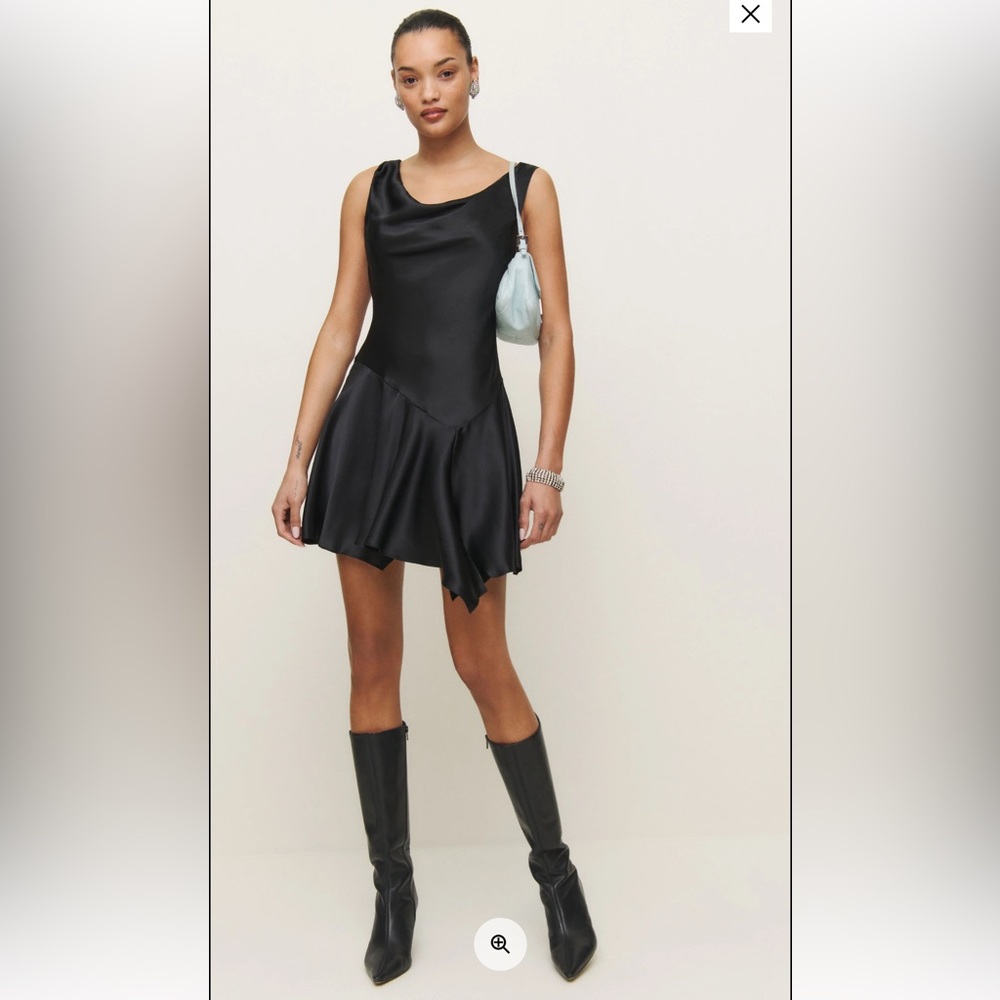 Reformation Kalmia Silk Dress in size small in black
